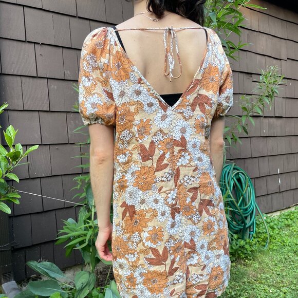 J Crew Floral Dress Peach Size 2 - Picture 2 of 5